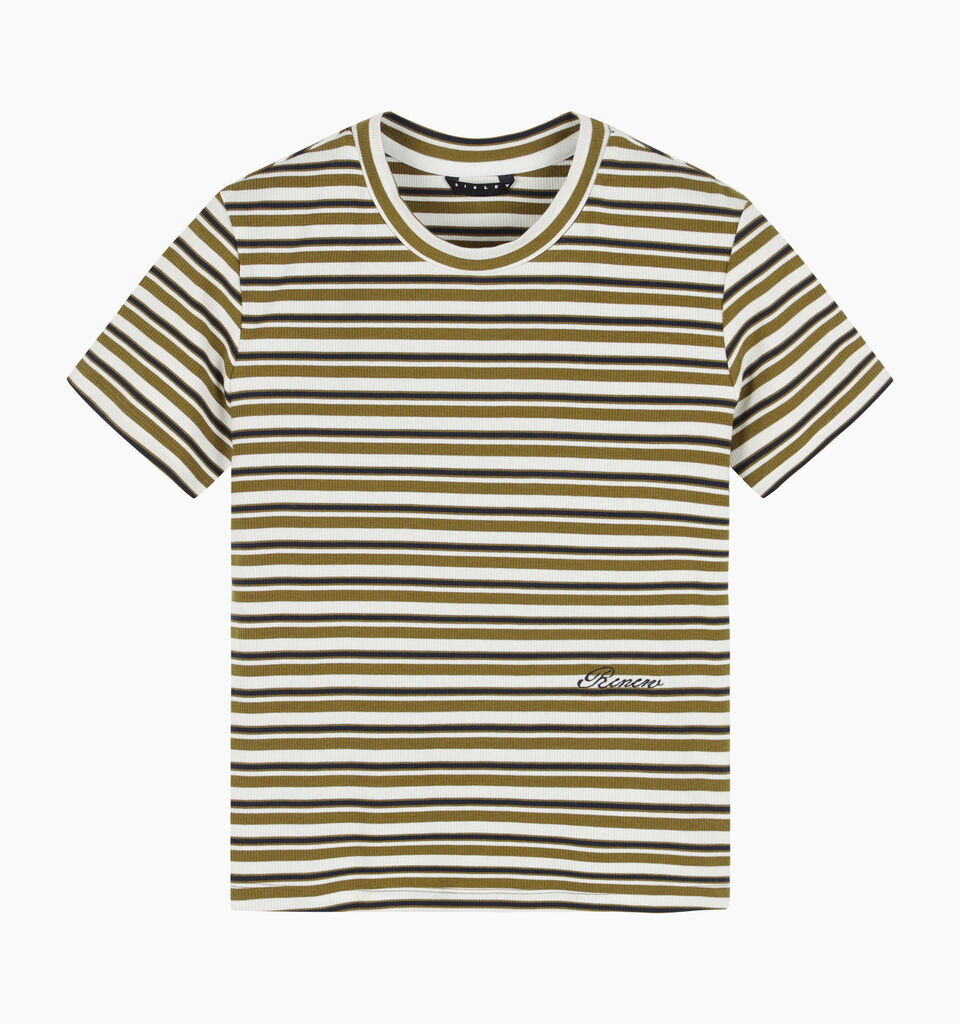 Black striped t-shirt - sisley k short sleeve t-shirt - Beige | Sisley K image number 1